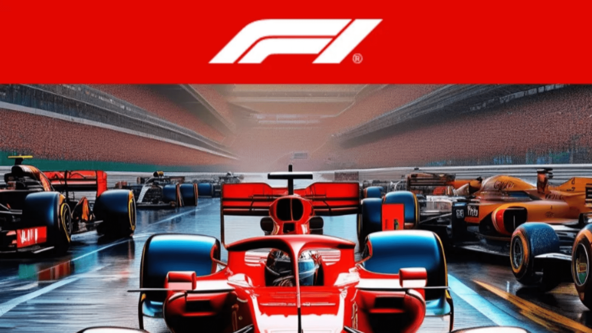 F1 로고와 F1 경주차 이미지